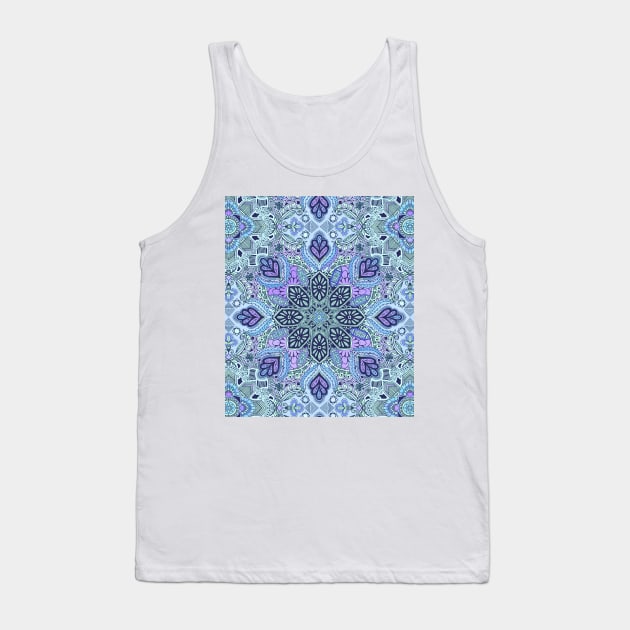 Navy Blue, Mint and Purple Boho Pattern Tank Top by micklyn